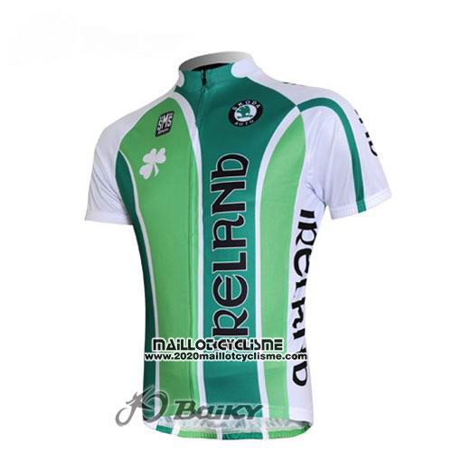 2012 Maillot Ciclismo Irlande Blanc et Vert Manches Courtes et Cuissard
